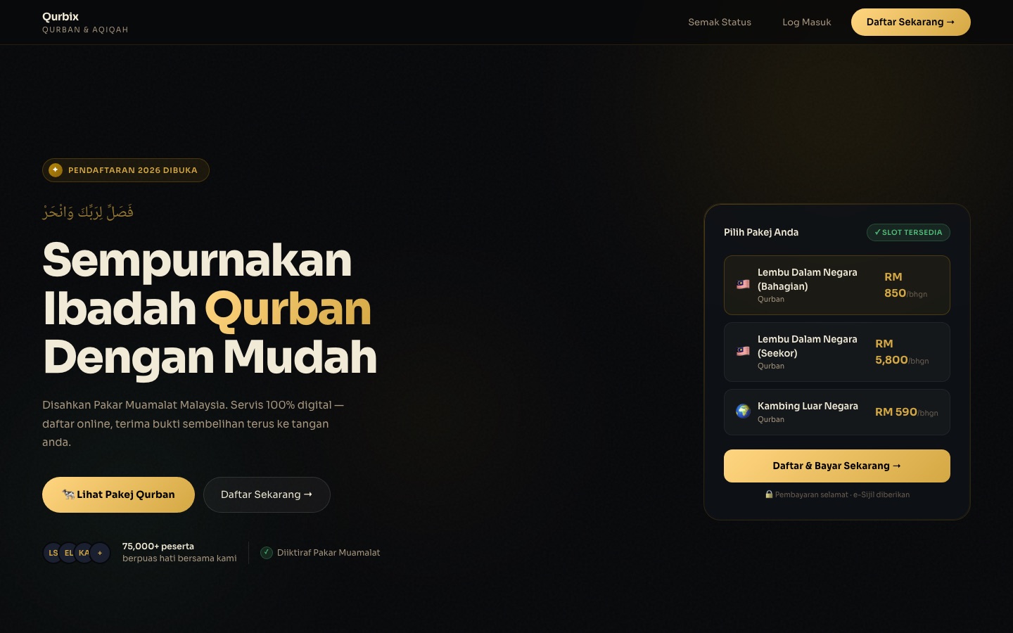 Laman utama Qurbix
